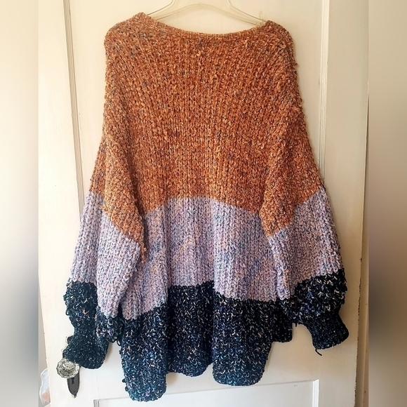 KORI America Mutlticolored Lose Knit ted  Oversized Cardigan‎ Womens Size M/L - Picture 3 of 12